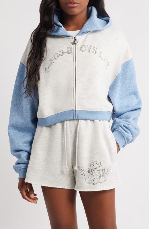 Boys Lie 1-800 Alex Colorblock Zip Crop Hoodie In Multi
