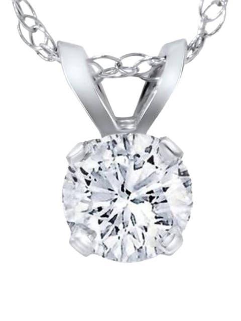 1/4ct Solitaire Round Lab Grown Diamond Pendant 14K Gold