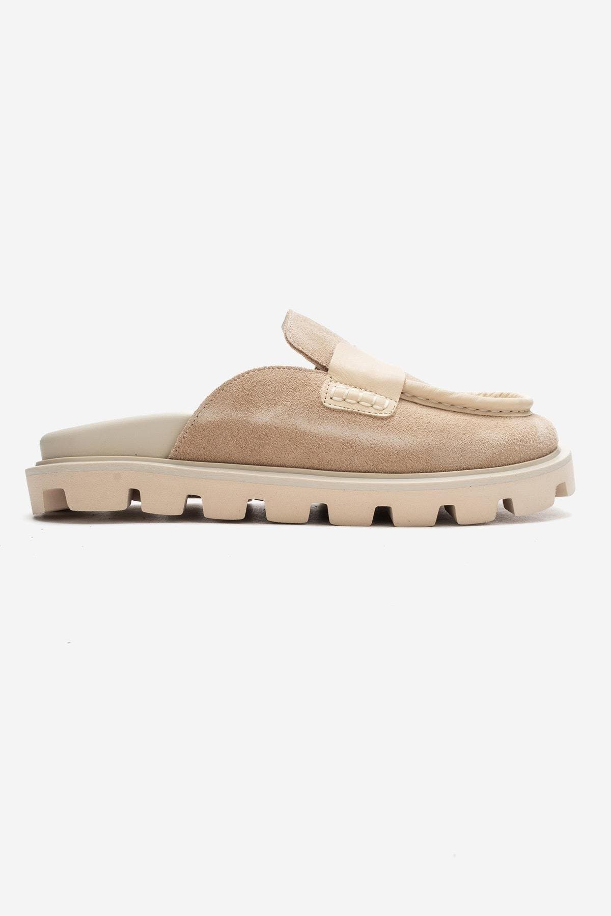 Forever & Always Shoes Vela Leather Slipper, Alternate, color, Beige Suede