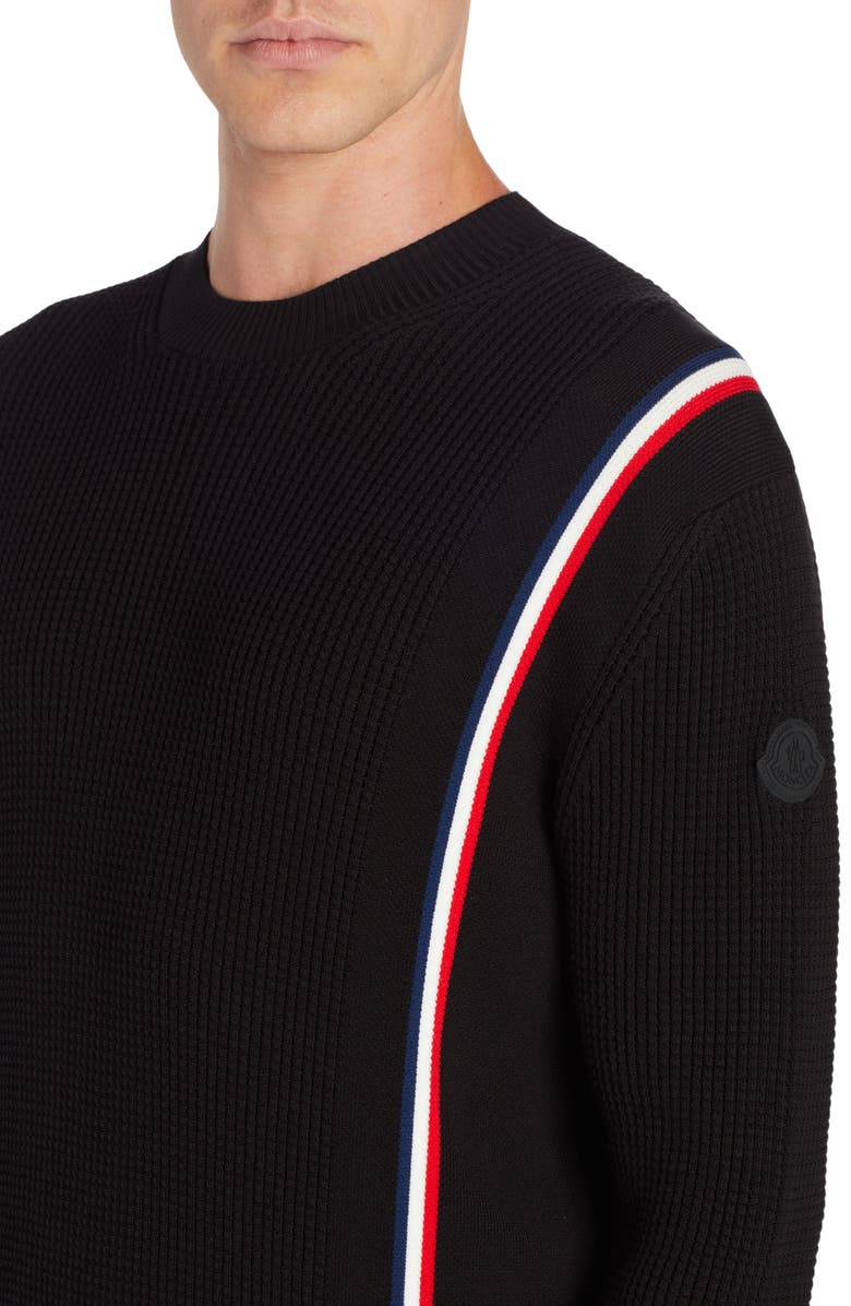 Moncler Stripe Waffle Knit Sweater, Alternate, color,