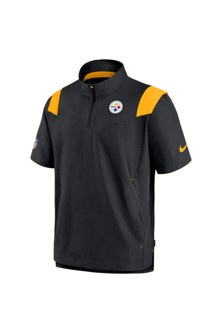 Men's Nike Black Pittsburgh Steelers Sideline Coaches Chevron Lockup Pullover Top, Alternate, color, Black
