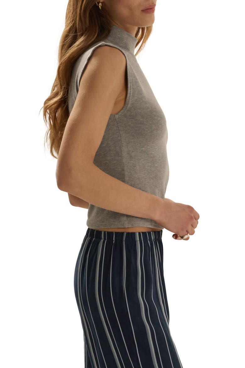 Heritage Mock Neck Top, Alternate, color, HEATHER GREY