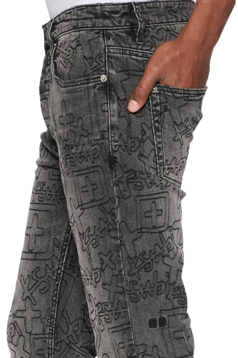 Chitch Stencil Stitch Skinny Jeans, Alternate, color, GREY