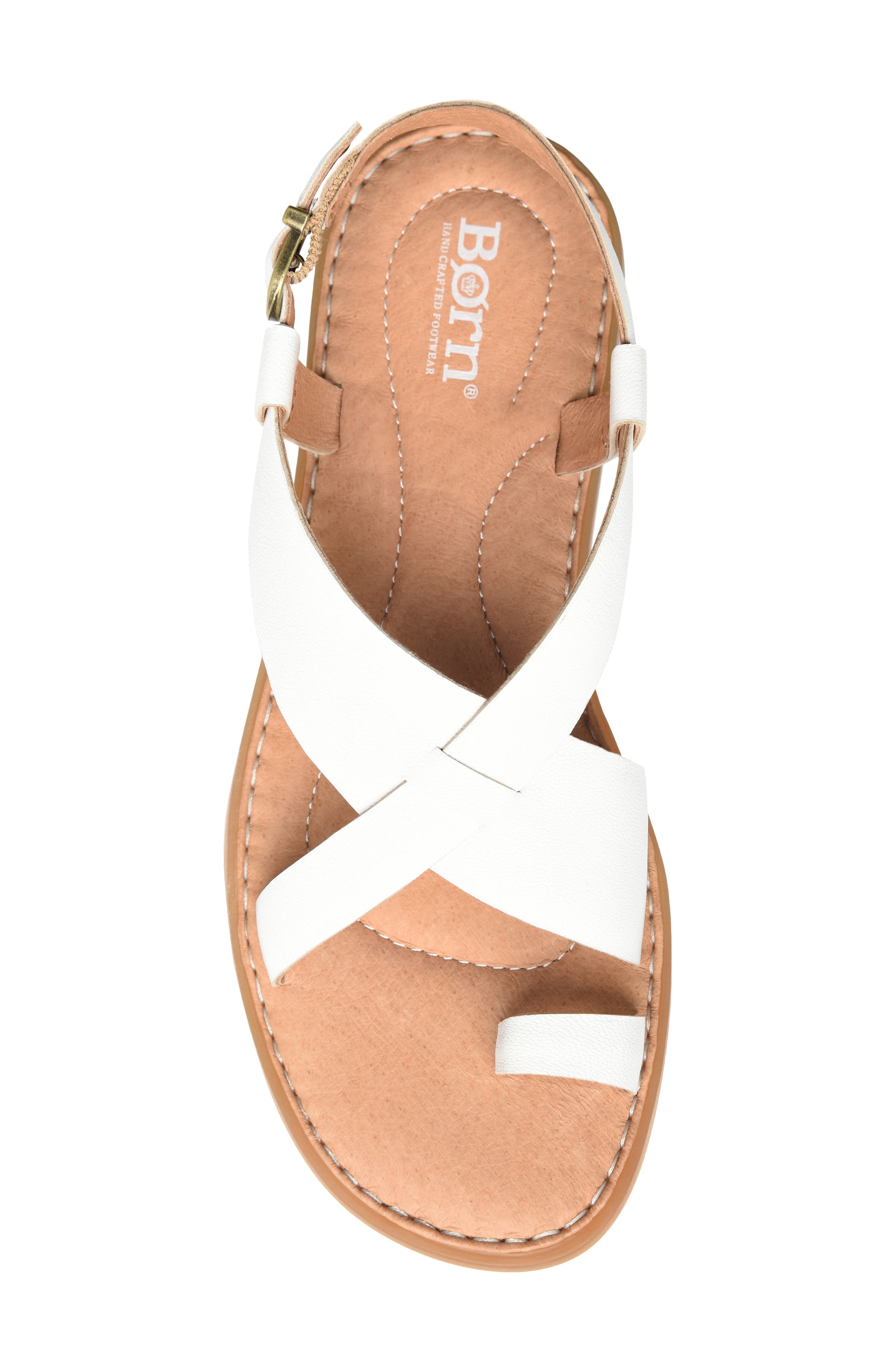 Inya Crossover Sandal, Alternate, color, WHITE LEATHER