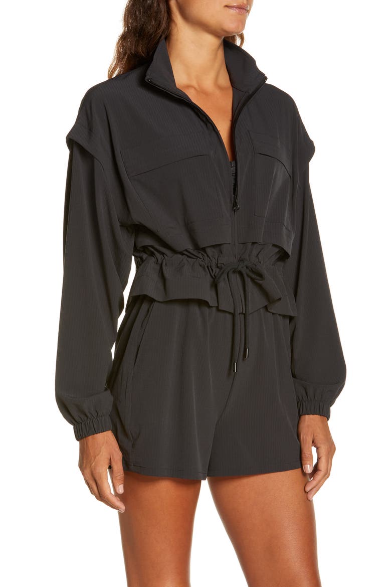 Ready Set Stretch Seersucker Jacket, Alternate, color, BLACK