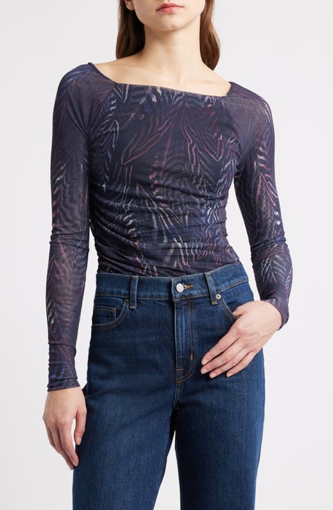 Essuna Print Pleated Top