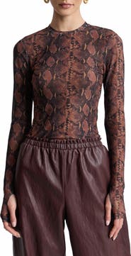 Avec Les Filles Animal Spot Mesh T-Shirt