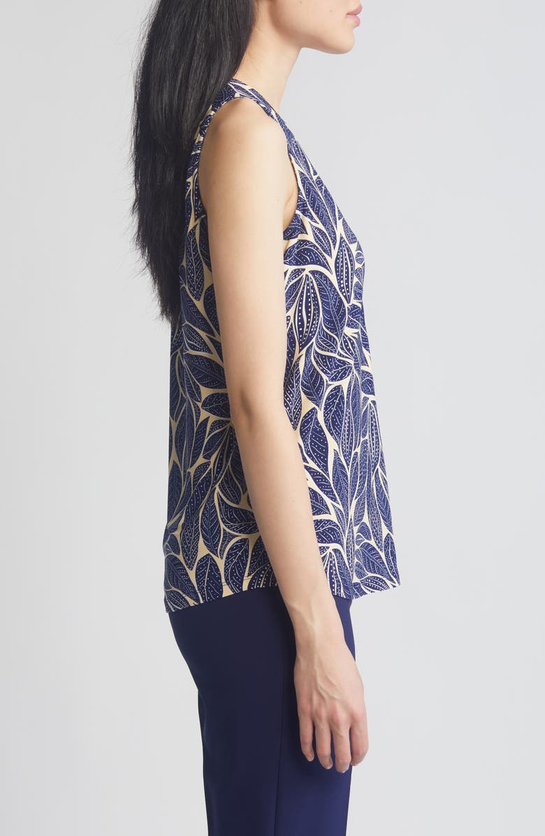 Anne Klein Print Sleeveless Top, Alternate, color, Golden Straw/Blue