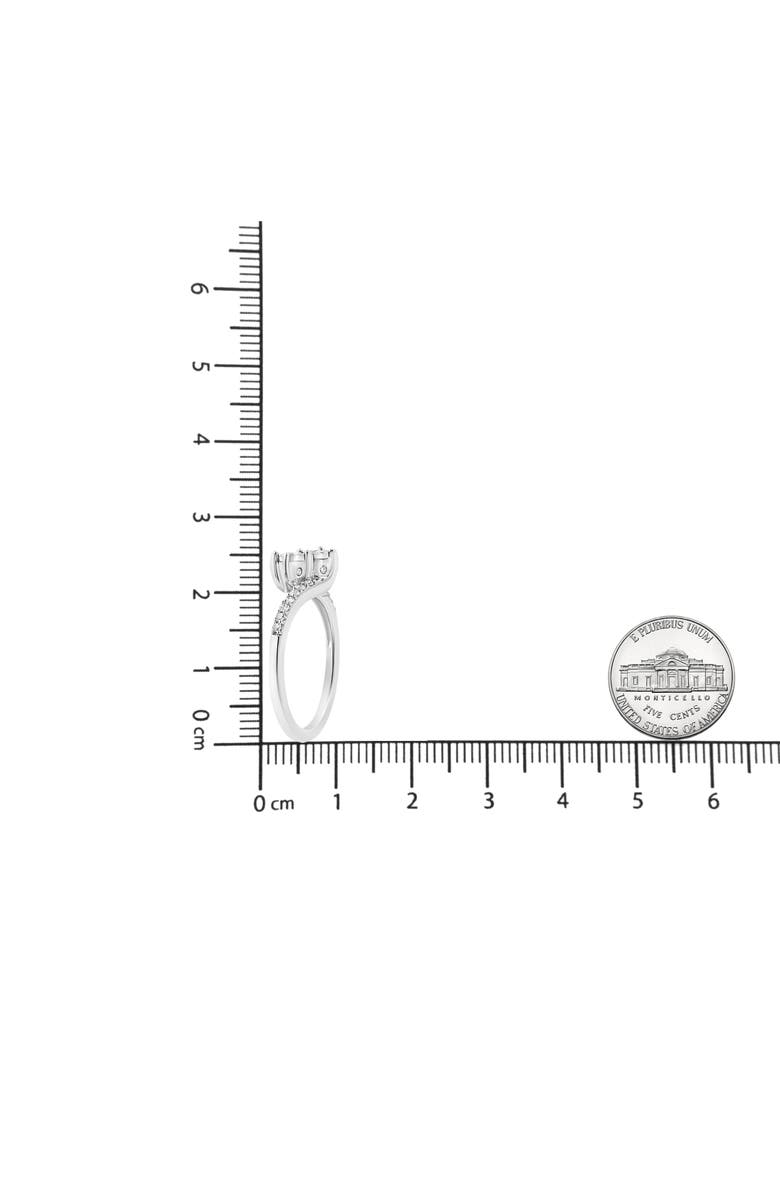 Haus of Brilliance 10K White Gold 1/4 Cttw Miracle Set Diamond Two-Stone Ring, Alternate, color, White