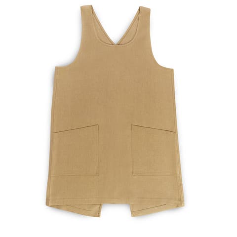 Linen Apron 35 x 45 in for Dining Table, Holiday and Everyday Table Decor - Linen Smock Apron