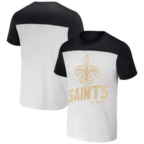 Men's NFL x Darius Rucker Collection by Fanatics White/Black New Orleans Saints Colorblocked T-Shirt