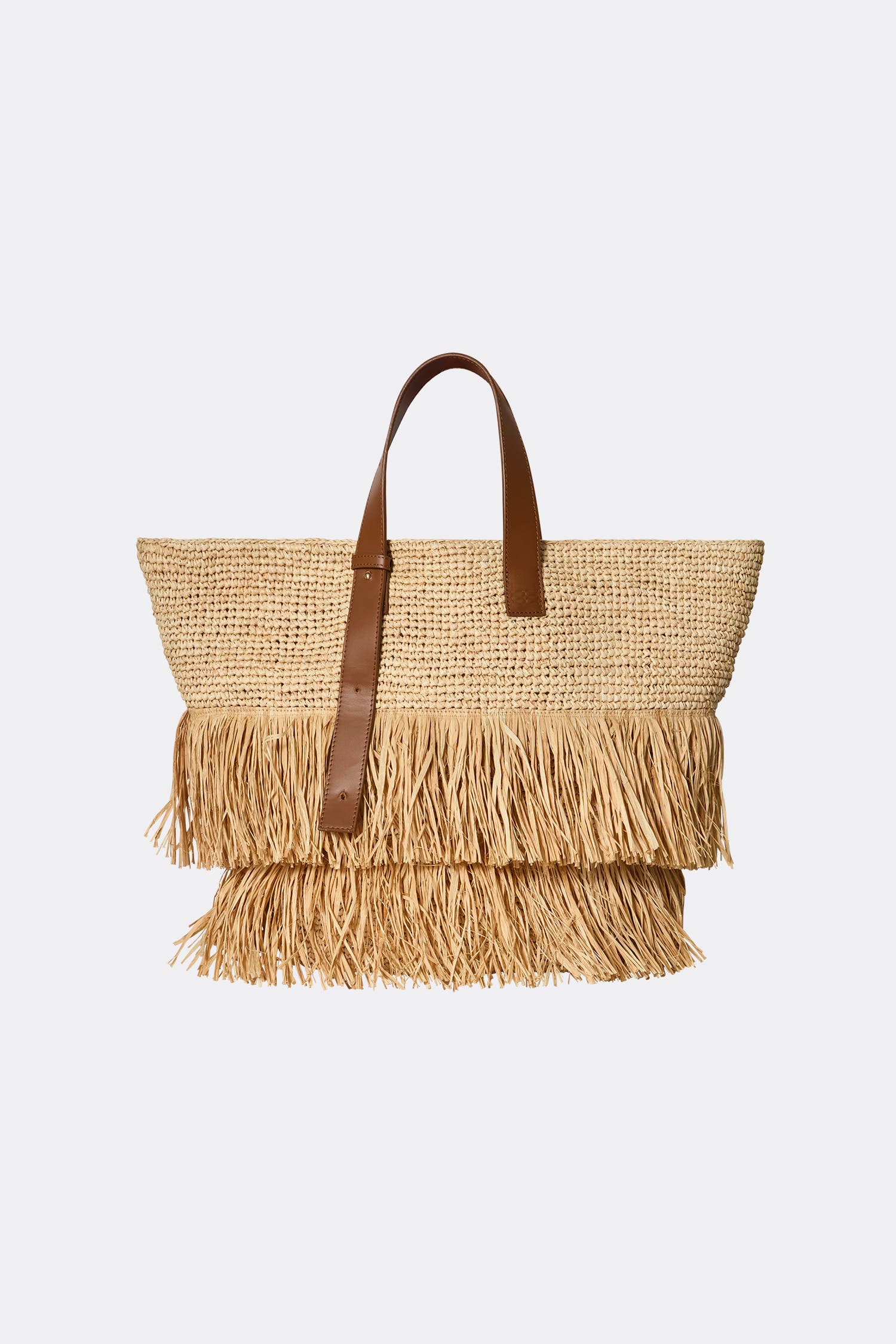 Jina Raffia Fringe Tote Bag, Alternate, color, Natural