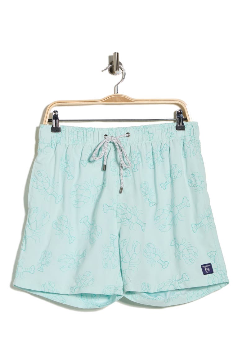 Embroidered Lobster Volley Swim Trunks, Alternate, color, GREEN