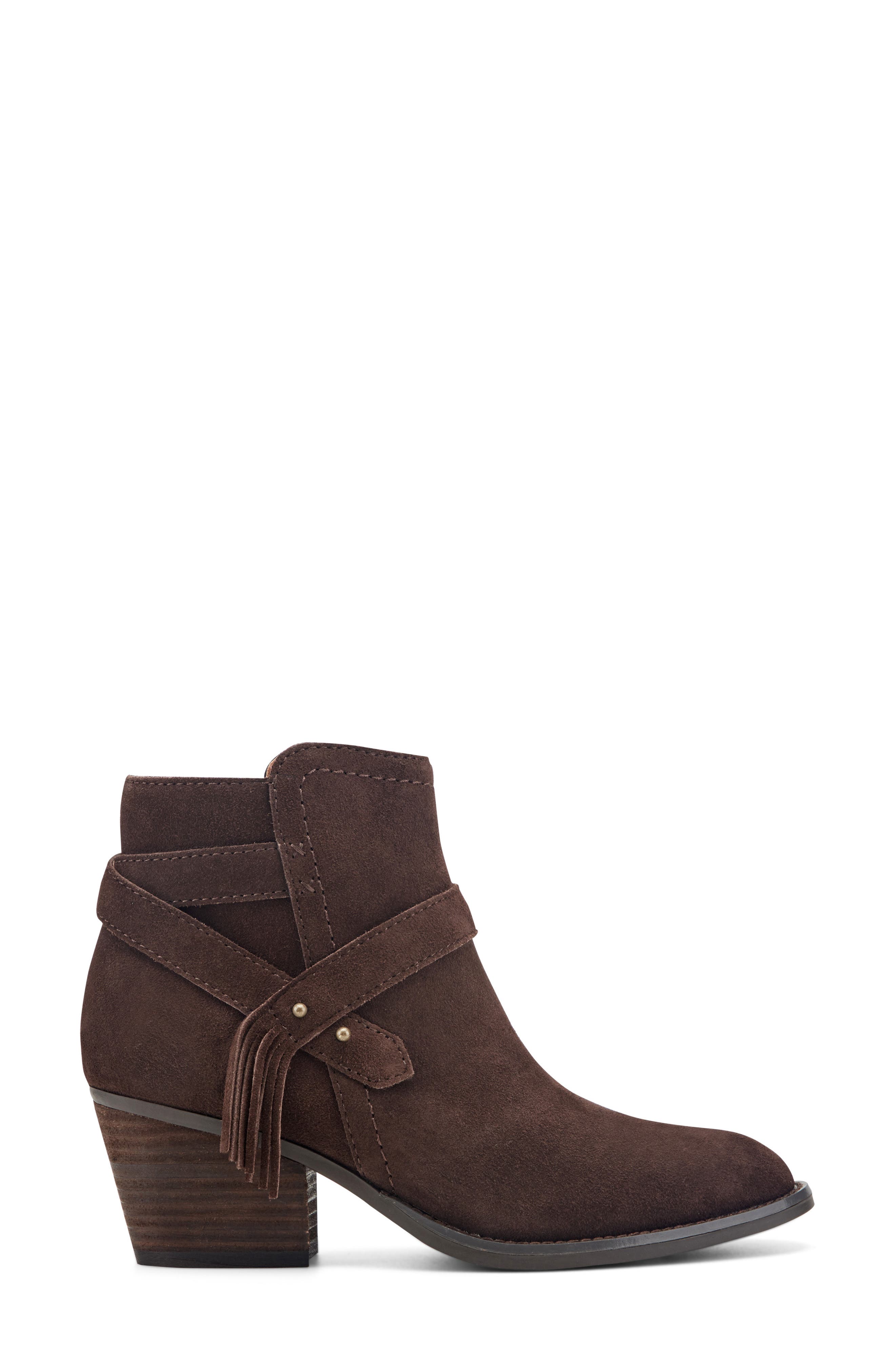 Corbin Fringe Strap Ankle Bootie, Alternate, color, BROWN