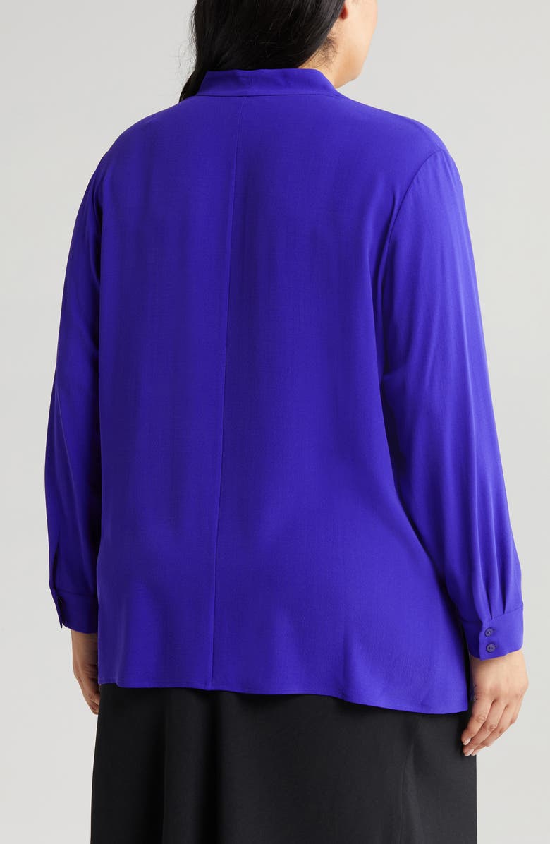 Eileen Fisher V-Neck Silk Crepe Top, Alternate, color,