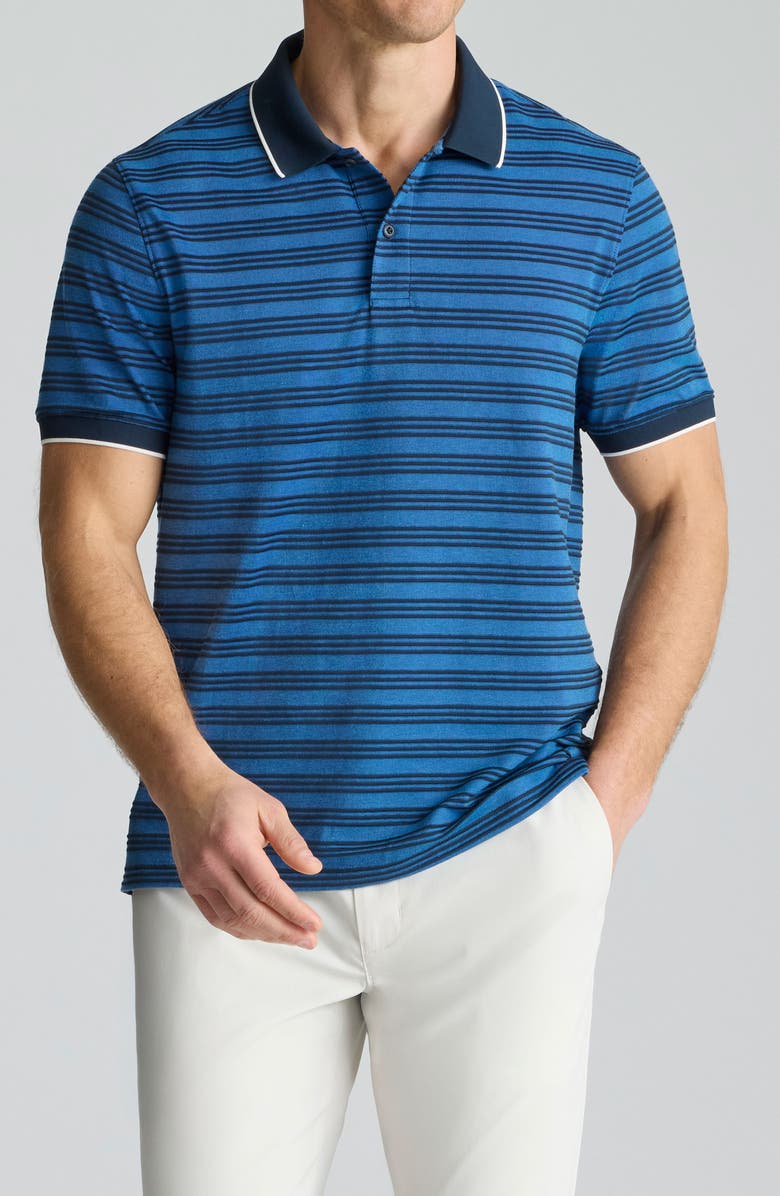 UNTUCKit Fontaine Tipped Performance Hybrid Polo, Main, color, Sky Captain