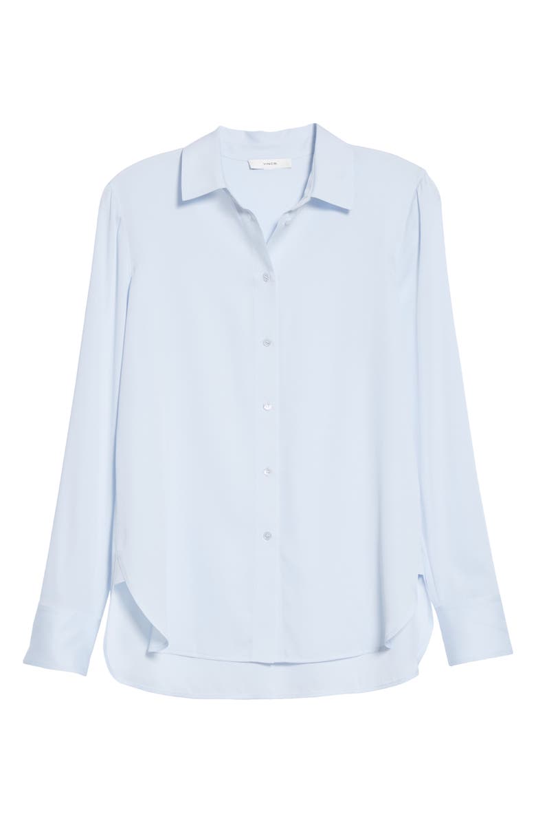 Vince High/Low Stretch Silk Shirt, Alternate, color,