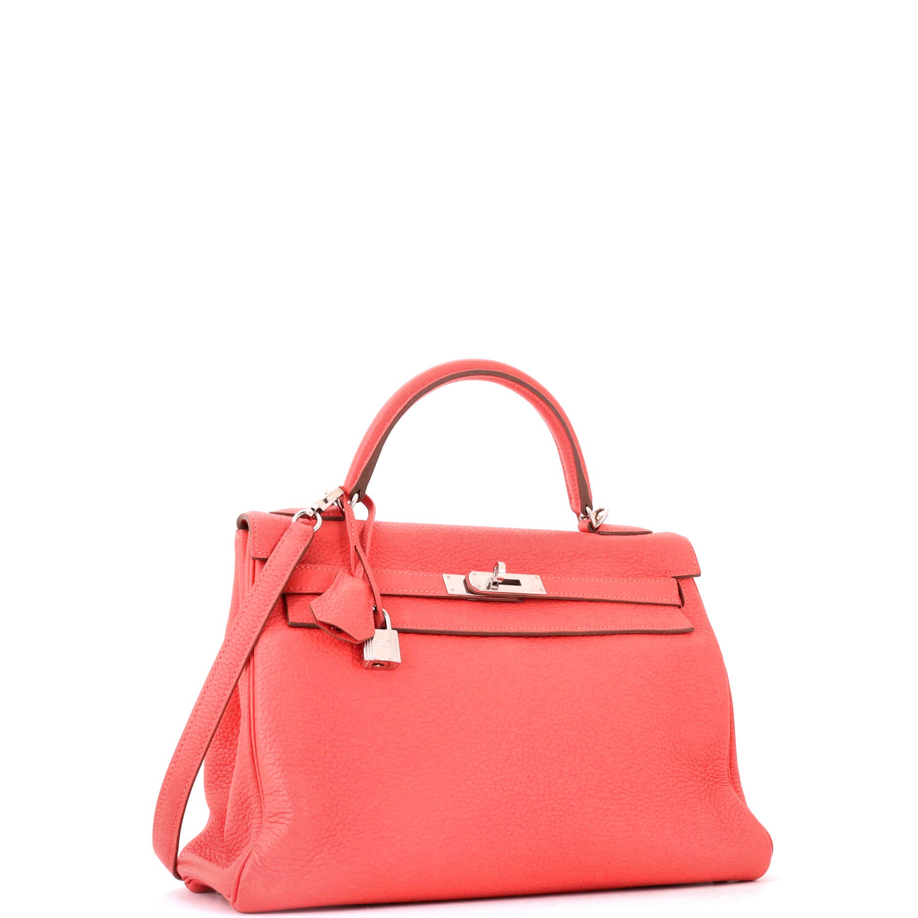 Kelly Handbag Pink Clemence with Palladium Hardware 32, Alternate, color, Pink