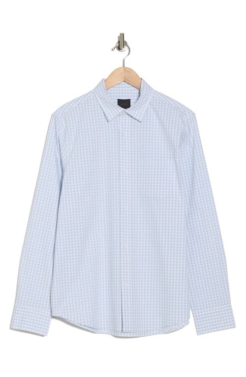 14th & Union Gingham Stretch Cotton Poplin Button-up Shirt In Blue Sky Gingham