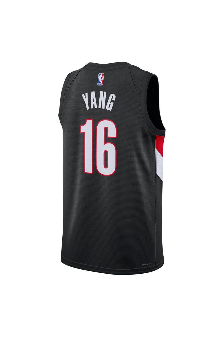 Unisex Nike Yang Hansen Black Portland Trail Blazers Swingman Jersey - Icon Edition, Alternate, color, Black