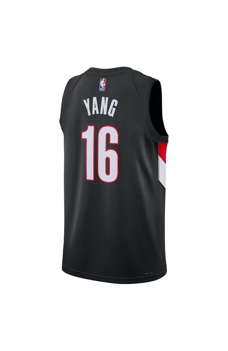Nike Unisex Nike Yang Hansen Black Portland Trail Blazers Swingman Jersey - Icon Edition, Alternate, color, Black