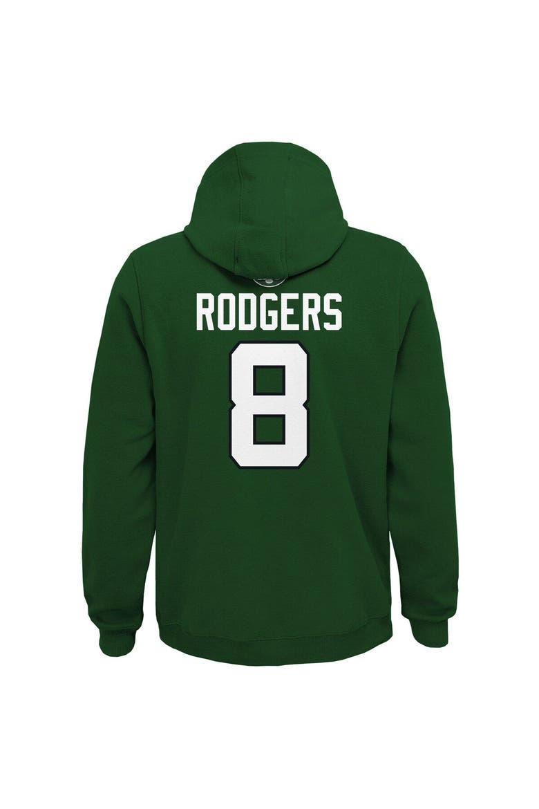 Youth Aaron Rodgers Green New York Jets Mainliner Player Name & Number Pullover Hoodie, Alternate, color, Green
