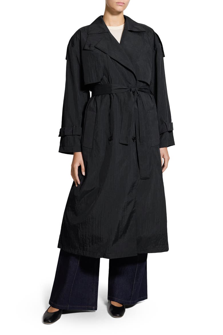 Recycled Nylon Trench Coat, Main, color, BLACK - 001