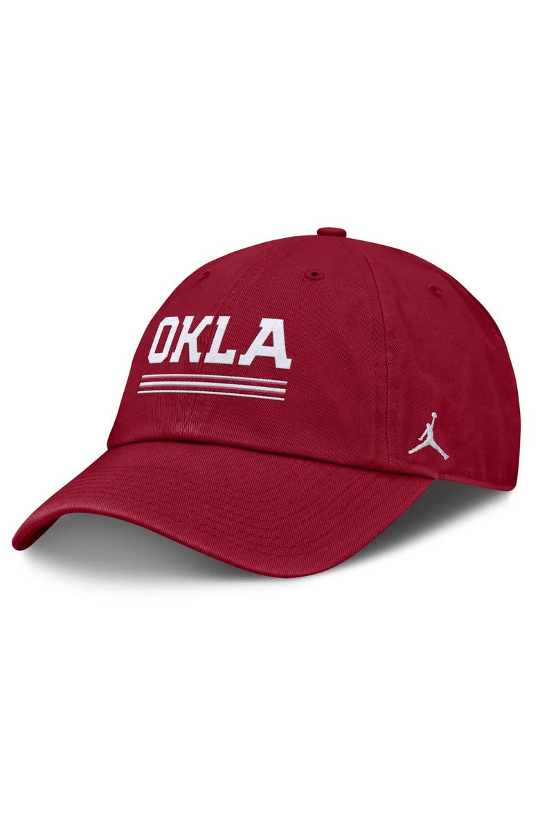 Jordan Brand Men's Jordan Brand Crimson Oklahoma Sooners Club Campus Adjustable Hat, Main, color, Crimson