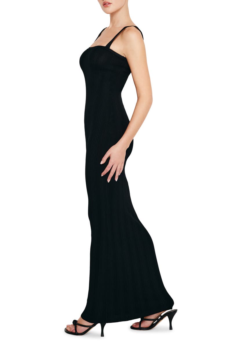 Good American Rib Sleeveless Maxi Dress, Alternate, color, Black001