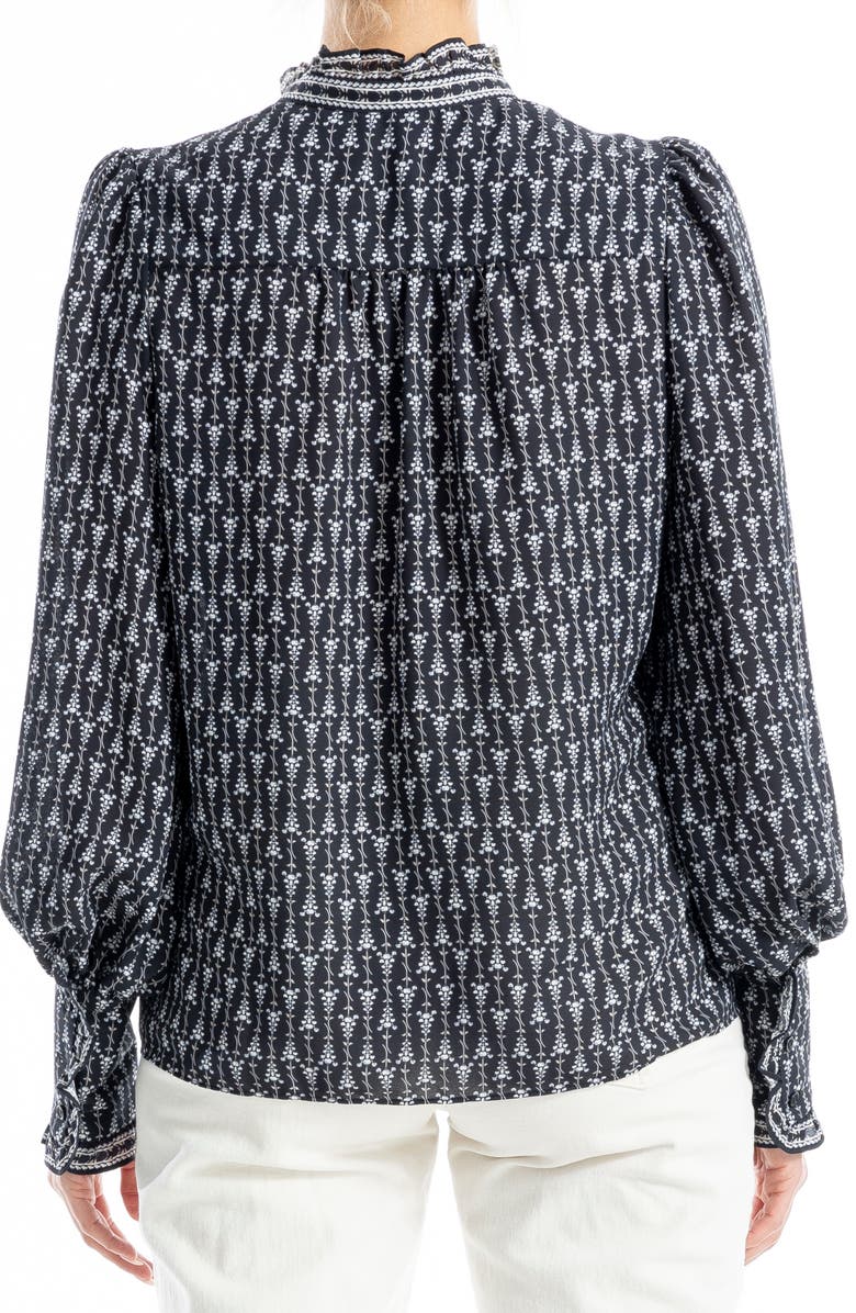 MAX STUDIO Ruffle V-Neck Long Sleeve Top, Alternate, color, 