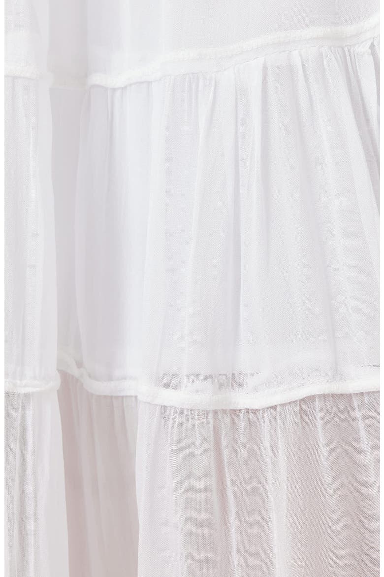 Eva Tiered Midi Skirt, Alternate, color, CHALK WHITE