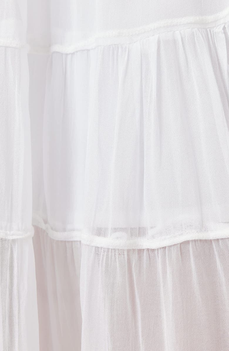 AllSaints Eva Tiered Midi Skirt, Alternate, color, Chalk White