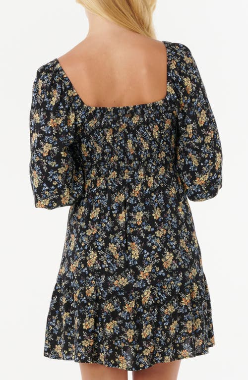 Rip Curl Pacific Rider Smocked Floral Minidress In Multi