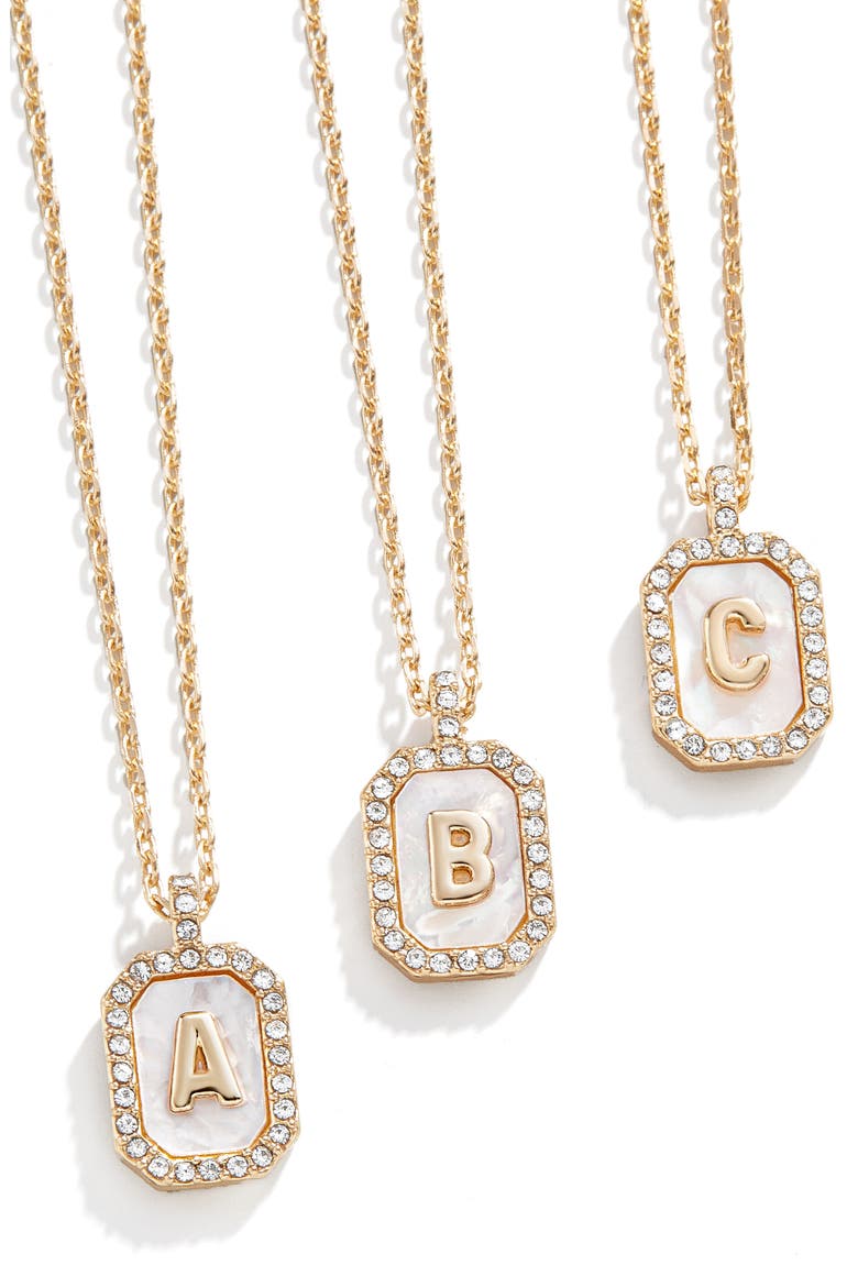 Initial Pendant Necklace, Alternate, color, WHITE M