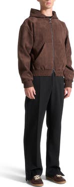 Manière De Voir Cropped Suede Hoodie