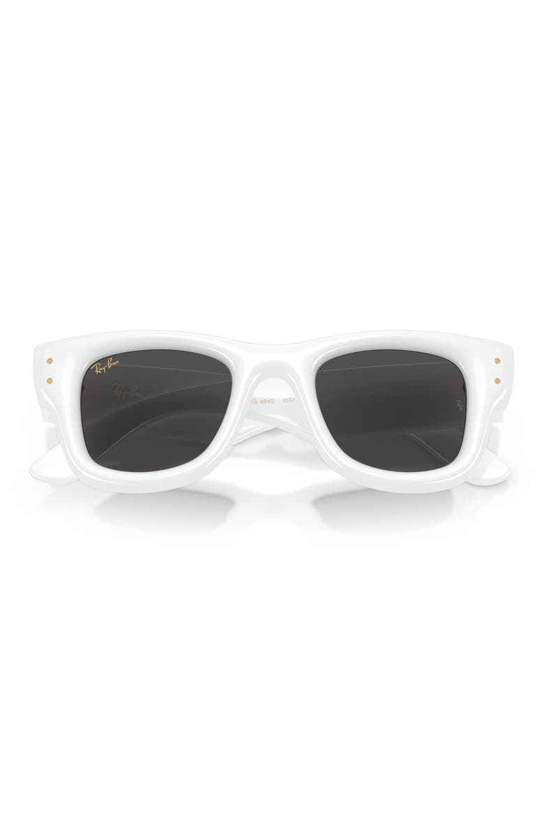 Wayfarer Puffer 47mm Square Sunglasses, Alternate, color, WHITE / DARK GREY