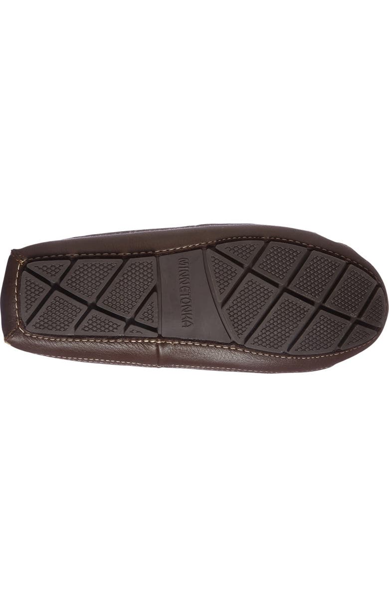 Minnetonka Genuine Shearling Leather Slipper, Alternate, color, Chocolate