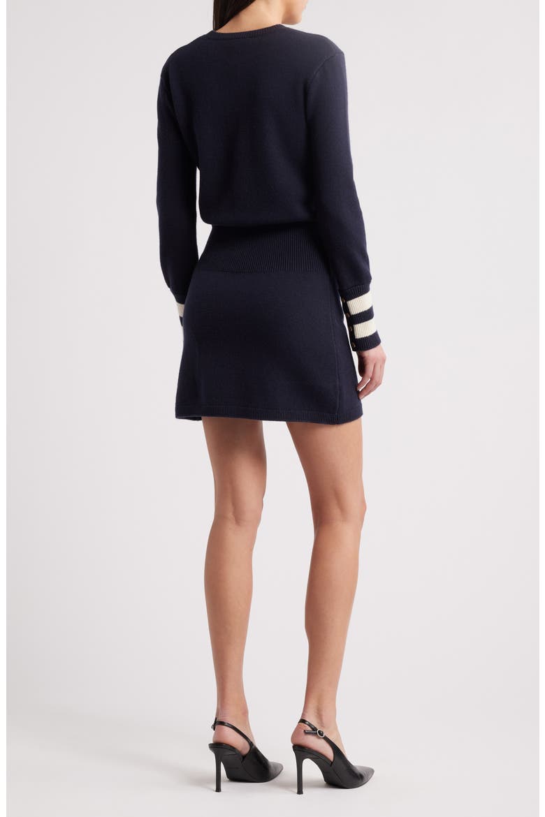The Club Cashmere Blend Sweater Minidress, Alternate, color, NAVY MULTI