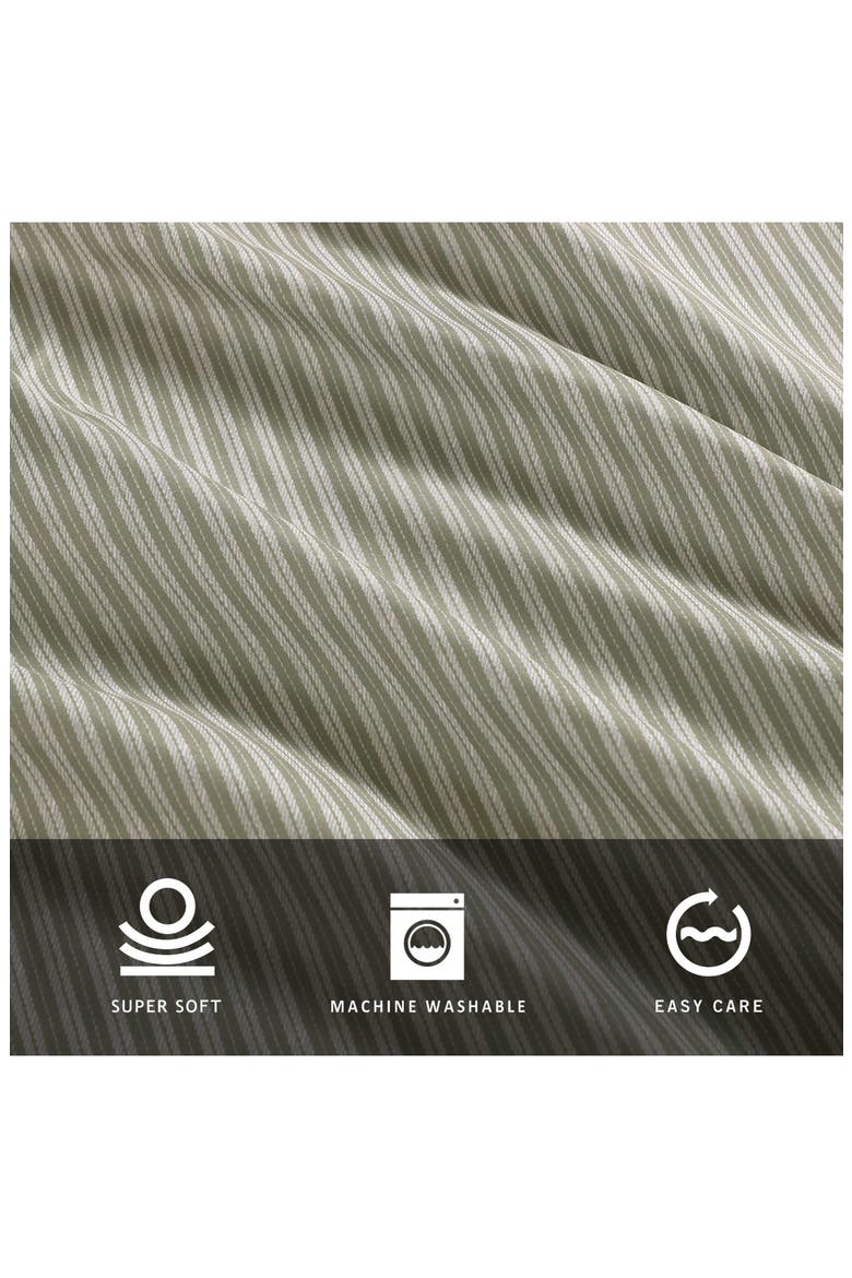 Twill Stripe Texture Sheet Set, Alternate, color, MOSS