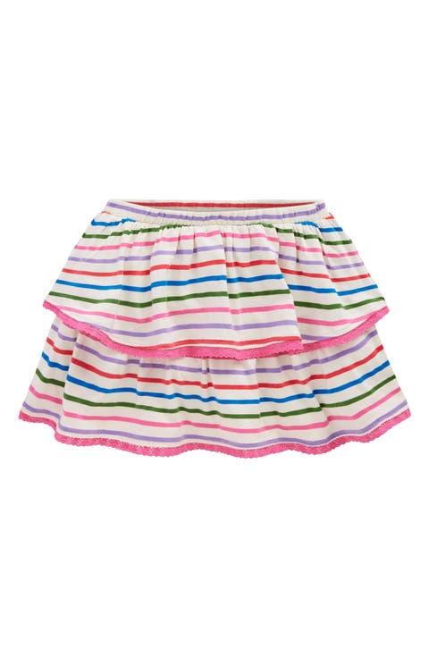 Kids' Stripe Cotton Tiered Skort (Little Kid)