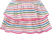 Mini Boden Kids' Stripe Cotton Tiered Skort