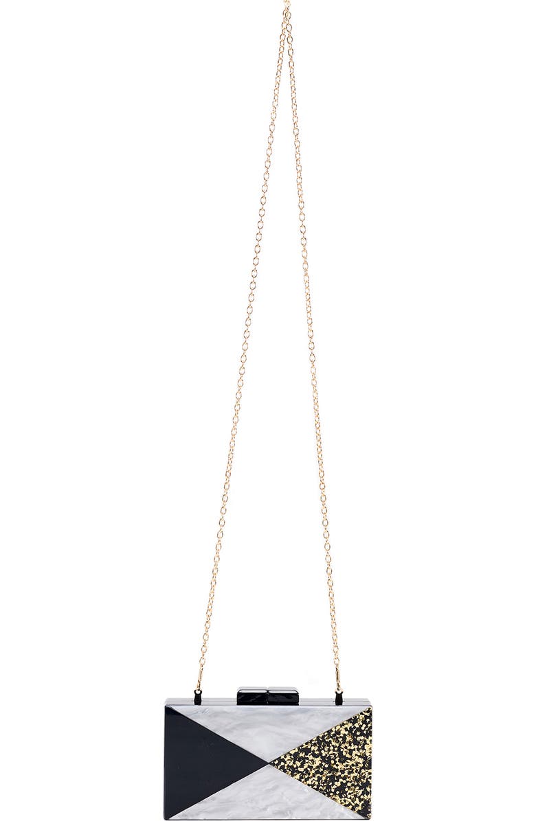 Like Dreams Glitter & Faux Marble Box Clutch, Alternate, color,