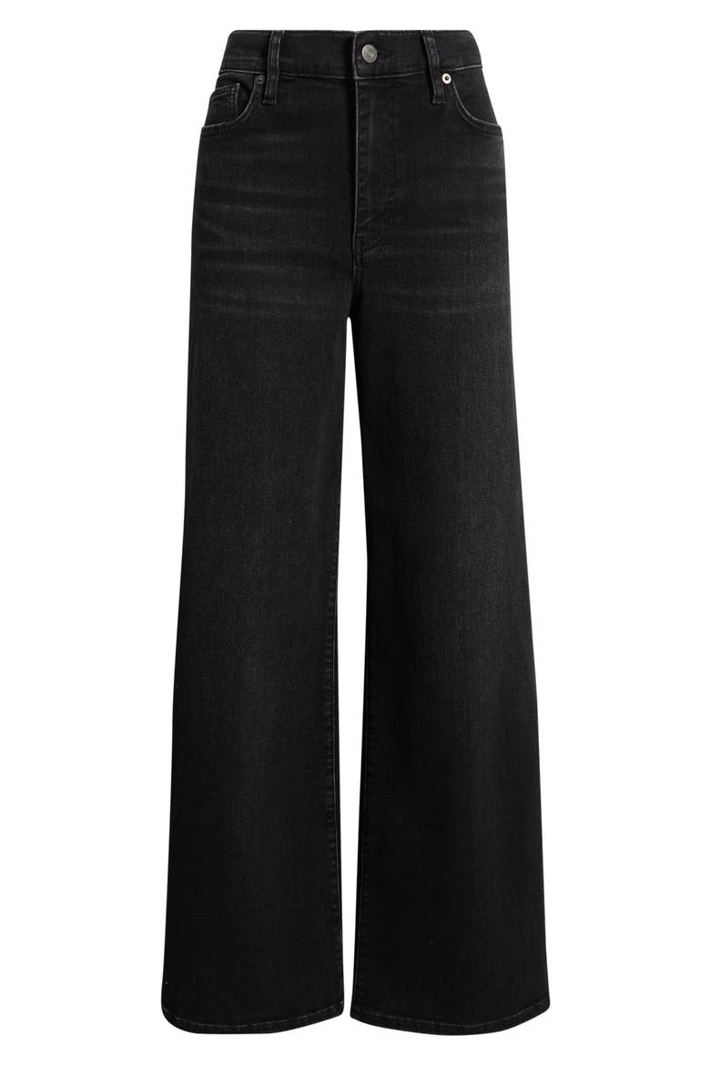 Le Slim Palazzo High Waist Wide Leg Jeans, Alternate, color, BLACK