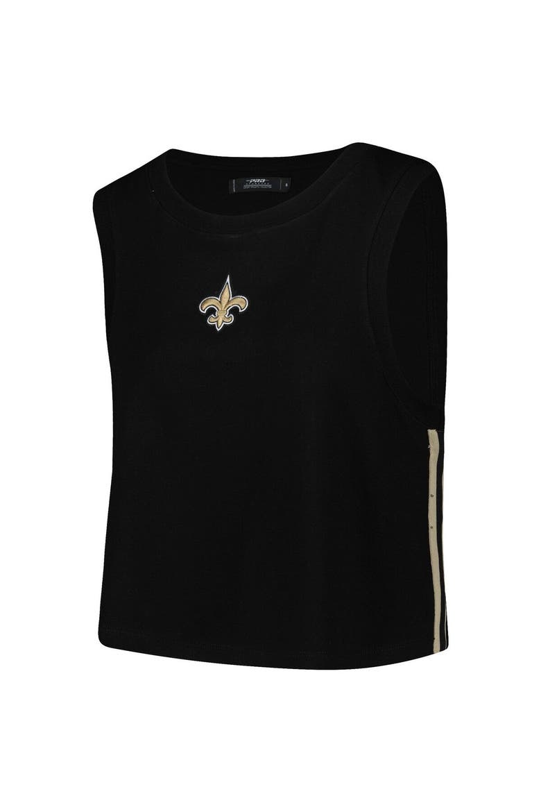 Women's Pro Standard  Black New Orleans Saints Ombre Wordmark Classic Cropped Tank Top, Alternate, color, Black