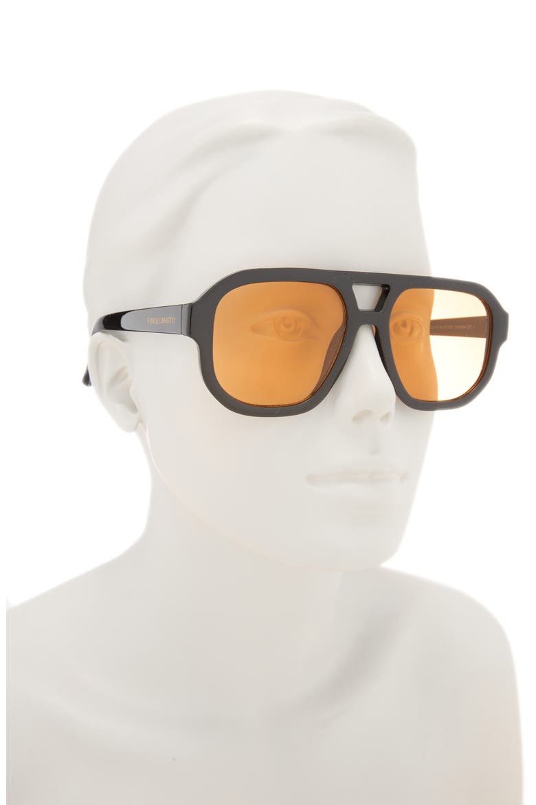 128mm Gradient Aviator Sunglasses, Alternate, color, BLACK AMBER