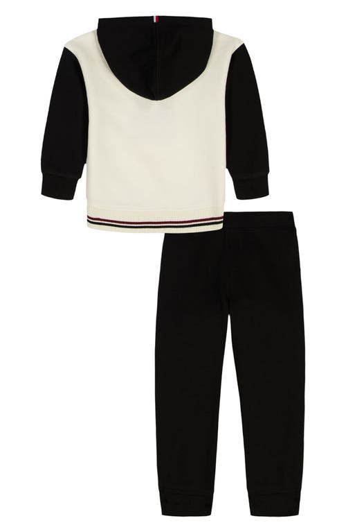 Tommy Hilfiger Embroidered Logo Fleece Hoodie & Joggers Set In Black