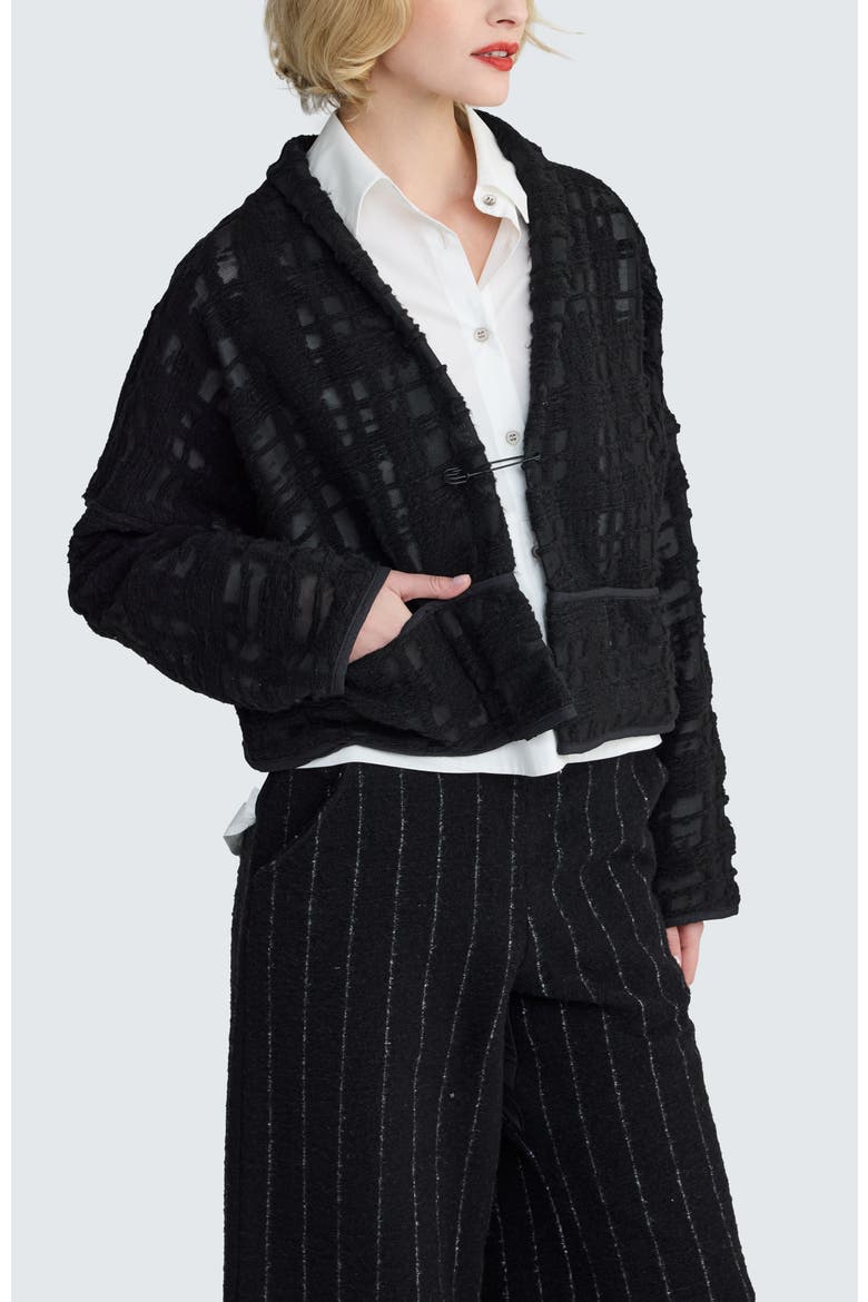 Xenia Structured Mesh Short Jacket, Alternate, color, Black
