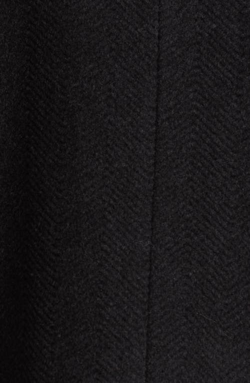 Eileen Fisher High Collar Short Wool Coat In Black