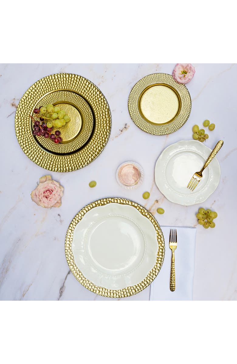 VIETRI Pelli Glass Gold Salad Plate, Alternate, color, Gold