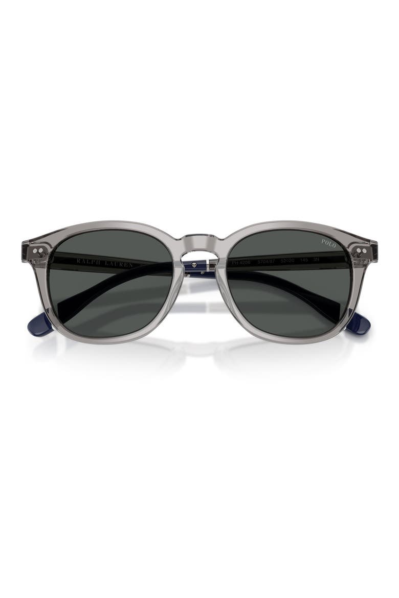 52mm Phantos Sunglasses, Alternate, color, SHINY TRANSPARENT GREY